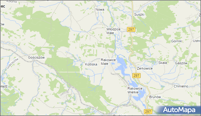 mapa Rakowice Małe, Rakowice Małe na mapie Targeo