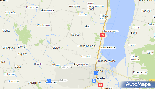 mapa Socha-Kolonia, Socha-Kolonia na mapie Targeo