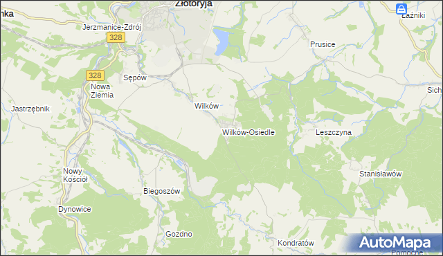 mapa Wilków-Osiedle, Wilków-Osiedle na mapie Targeo