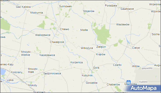 mapa Wilkszyce, Wilkszyce na mapie Targeo