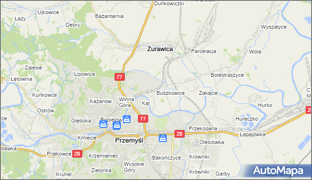 mapa Buszkowice gmina Żurawica, Buszkowice gmina Żurawica na mapie Targeo