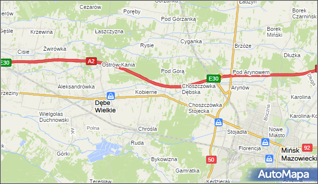 mapa Choszczówka Rudzka, Choszczówka Rudzka na mapie Targeo