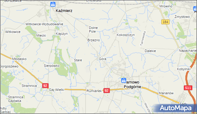 mapa Góra gmina Tarnowo Podgórne, Góra gmina Tarnowo Podgórne na mapie Targeo