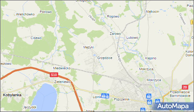 mapa Grzędzice, Grzędzice na mapie Targeo