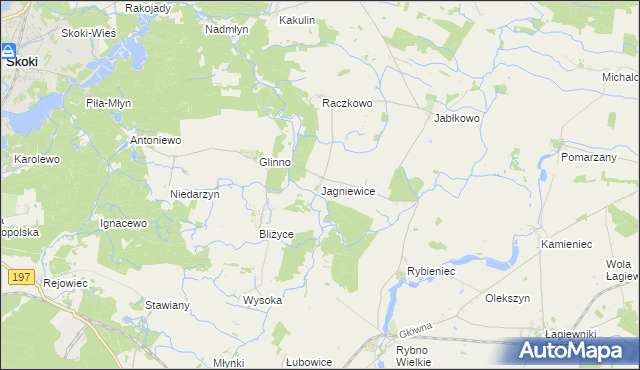 mapa Jagniewice, Jagniewice na mapie Targeo