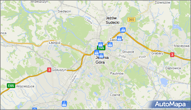 mapa Jelenia Góra, Jelenia Góra na mapie Targeo