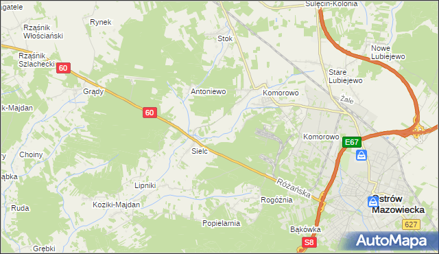 mapa Komorowo-Kolonia, Komorowo-Kolonia na mapie Targeo
