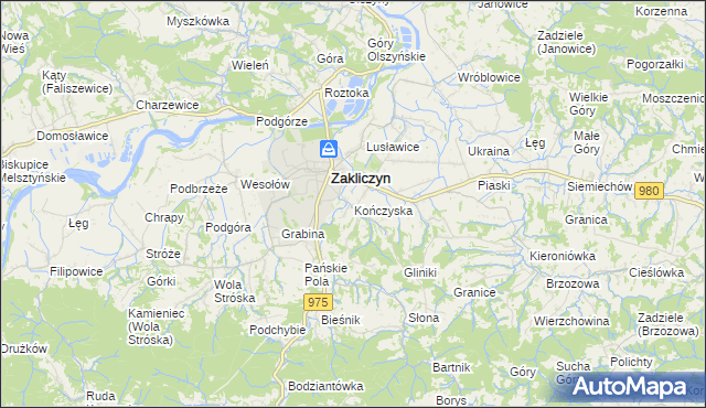 mapa Kończyska, Kończyska na mapie Targeo