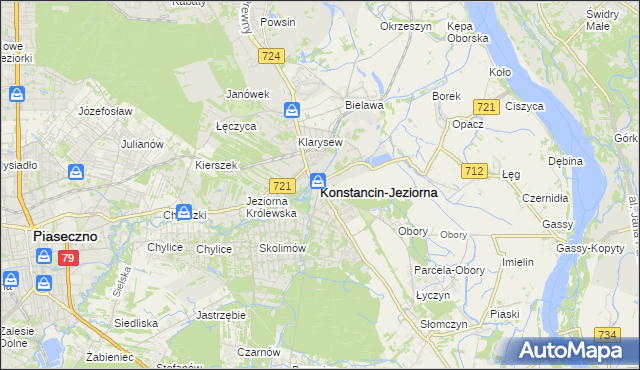 mapa Konstancin-Jeziorna, Konstancin-Jeziorna na mapie Targeo