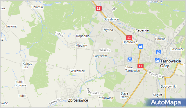 mapa Laryszów, Laryszów na mapie Targeo