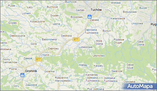 mapa Lubaszowa, Lubaszowa na mapie Targeo