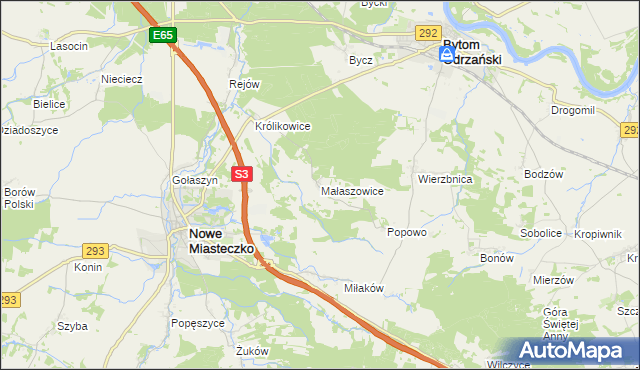 mapa Małaszowice, Małaszowice na mapie Targeo