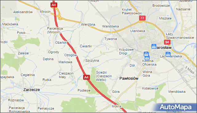 mapa Maleniska gmina Pawłosiów, Maleniska gmina Pawłosiów na mapie Targeo