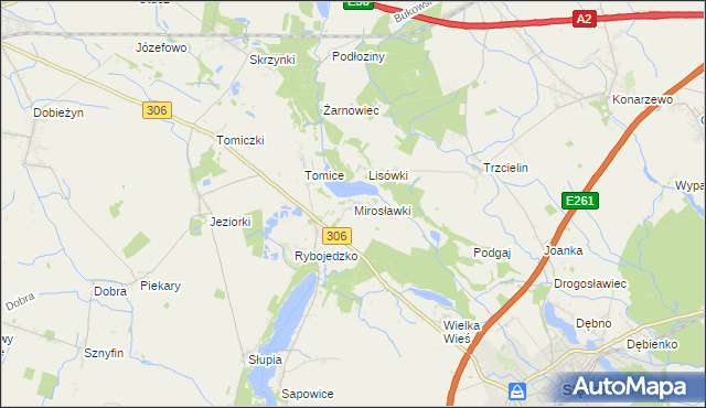 mapa Mirosławki, Mirosławki na mapie Targeo
