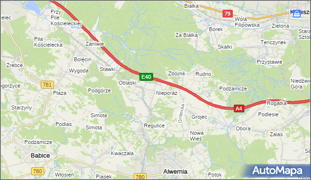 mapa Nieporaz, Nieporaz na mapie Targeo