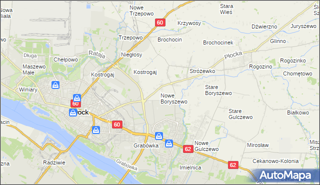 mapa Nowe Boryszewo, Nowe Boryszewo na mapie Targeo