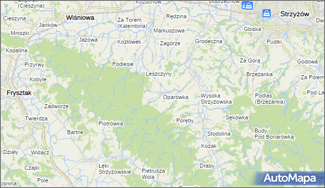 mapa Oparówka, Oparówka na mapie Targeo