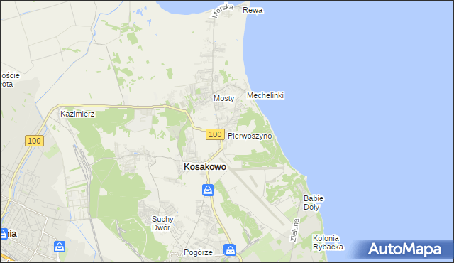 mapa Pierwoszyno, Pierwoszyno na mapie Targeo