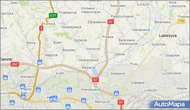 mapa Raciborowice gmina Michałowice, Raciborowice gmina Michałowice na mapie Targeo