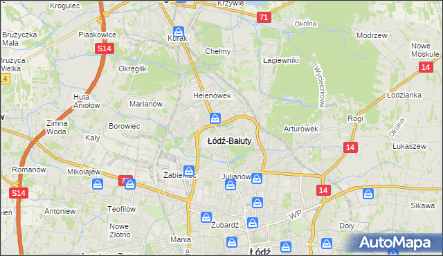 mapa Radogoszcz gmina Łódź, Radogoszcz gmina Łódź na mapie Targeo