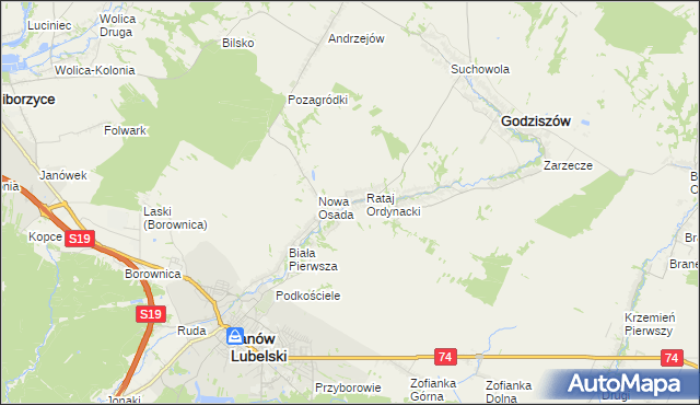 mapa Rataj Poduchowny, Rataj Poduchowny na mapie Targeo