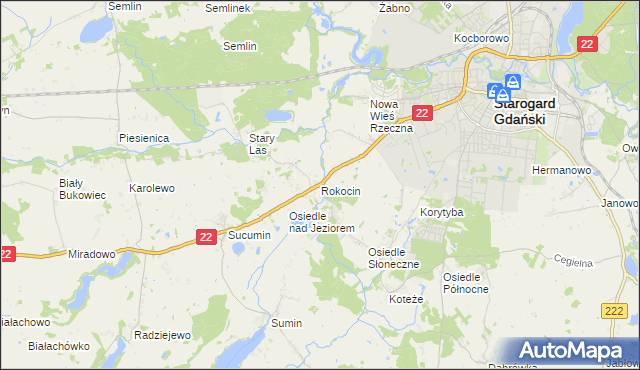 mapa Rokocin, Rokocin na mapie Targeo