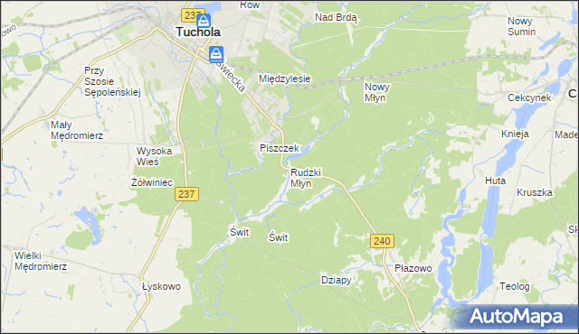 mapa Rudzki Młyn, Rudzki Młyn na mapie Targeo