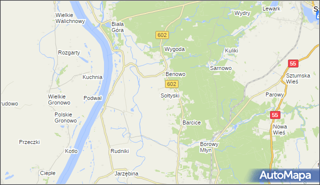 mapa Sołtyski, Sołtyski na mapie Targeo