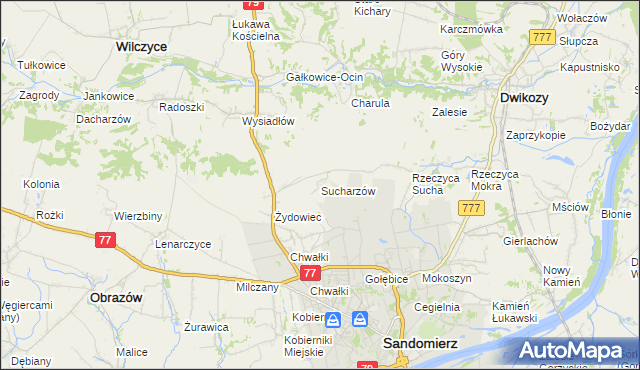 mapa Sucharzów, Sucharzów na mapie Targeo