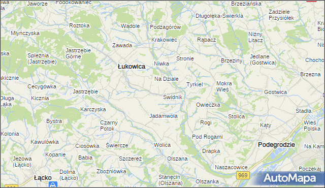 mapa Świdnik gmina Łukowica, Świdnik gmina Łukowica na mapie Targeo