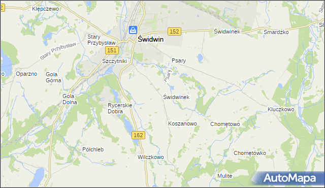 mapa Świdwinek, Świdwinek na mapie Targeo