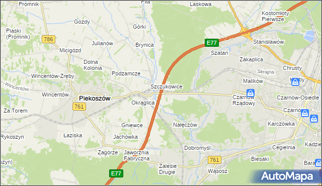 mapa Szczukowskie Górki, Szczukowskie Górki na mapie Targeo