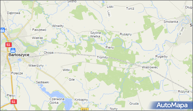 mapa Tromity, Tromity na mapie Targeo