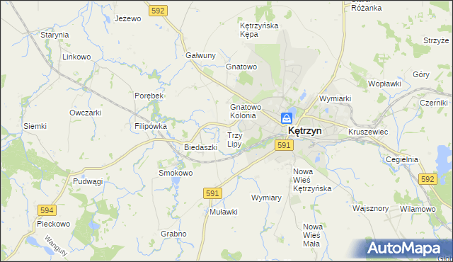 mapa Trzy Lipy, Trzy Lipy na mapie Targeo