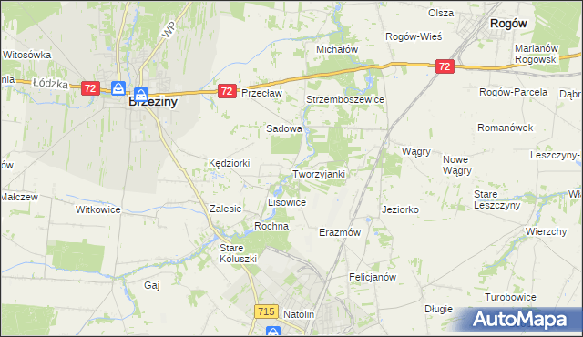 mapa Tworzyjanki, Tworzyjanki na mapie Targeo