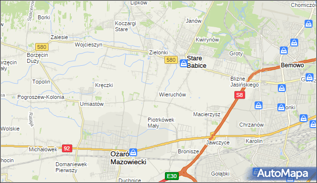 mapa Wieruchów, Wieruchów na mapie Targeo