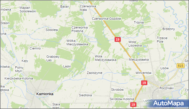 mapa Wola Mieczysławska, Wola Mieczysławska na mapie Targeo