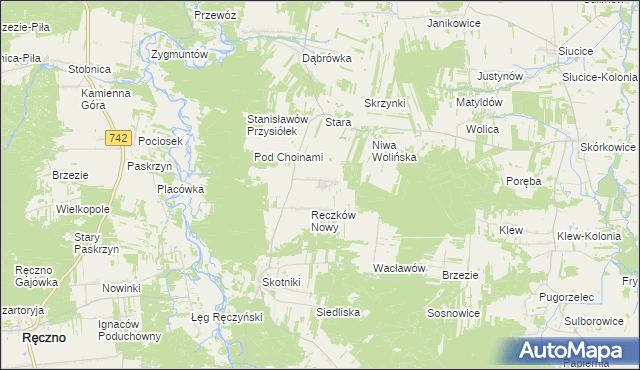 mapa Wólka Skotnicka, Wólka Skotnicka na mapie Targeo