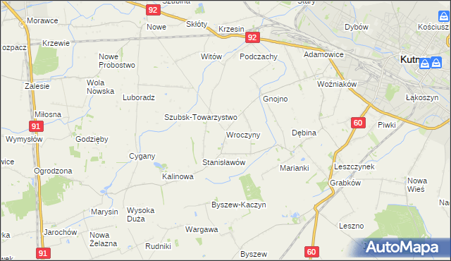 mapa Wroczyny, Wroczyny na mapie Targeo