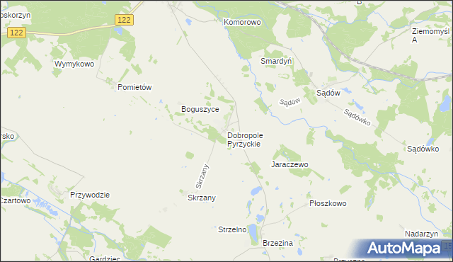 mapa Dobropole Pyrzyckie, Dobropole Pyrzyckie na mapie Targeo
