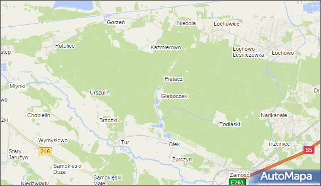 mapa Głęboczek gmina Szubin, Głęboczek gmina Szubin na mapie Targeo