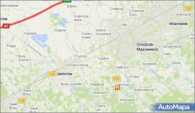 mapa Kozerki, Kozerki na mapie Targeo