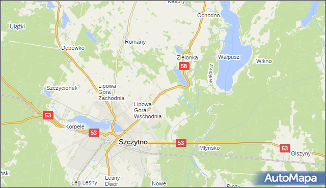 mapa Lemany gmina Szczytno, Lemany gmina Szczytno na mapie Targeo