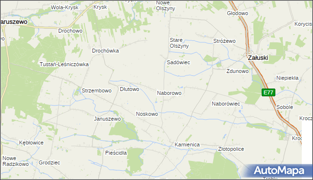 mapa Naborowo, Naborowo na mapie Targeo