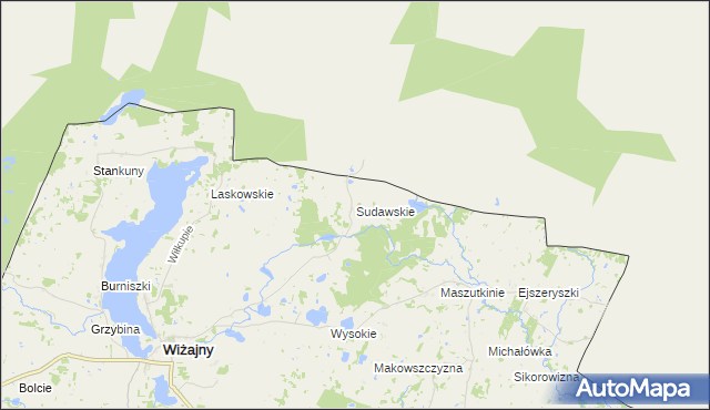 mapa Sudawskie, Sudawskie na mapie Targeo