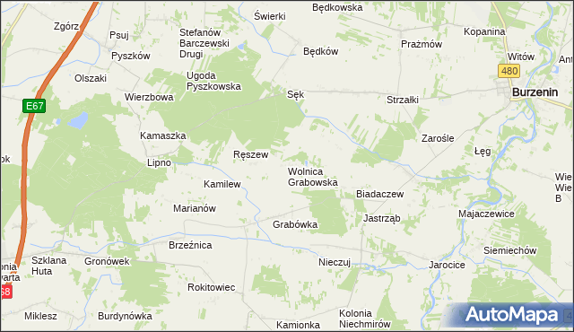 mapa Wolnica Grabowska, Wolnica Grabowska na mapie Targeo