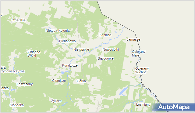 mapa Białogorce, Białogorce na mapie Targeo