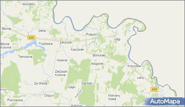 mapa Bohukały, Bohukały na mapie Targeo