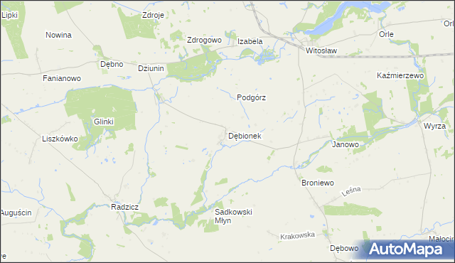 mapa Dębionek, Dębionek na mapie Targeo