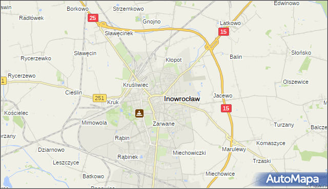 mapa Inowrocławia, Inowrocław na mapie Targeo